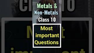 Metal and nonmetal class 10  most important questions science class 10  shorts short [upl. by Alrad]