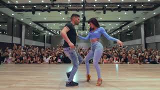 Romeo Santos SUS HUELLAS  Marco y Sara bachata style  workshop en ISTAMBUL salsa congress [upl. by Eicirtap]