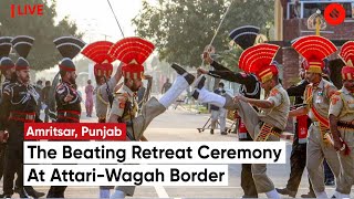 Watch Mesmerising Beating Retreat Ceremony At AttariWagah Border Amritsar [upl. by Ettenaj435]