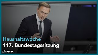 Haushaltswoche im Bundestag Einbringung des Haushaltsgesetzes 2024 durch den Finanzminister [upl. by Huey809]