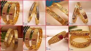 Latest Gold Bangles Designs 2023 with weight and Price 22K gold bangles with Price Gold jewellery [upl. by Forkey]