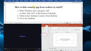 How to hide running app from taskbar in win10 [upl. by Ykceb915]