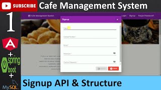 1 Cafe Management System  Signup API of User amp StructureAngular Spring Boot  Java MySQL [upl. by Dragelin]