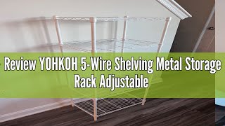 Review YOHKOH 5Wire Shelving Metal Storage Rack Adjustable Shelves for Laundry Bathroom Kitchen Pan [upl. by Brathwaite]