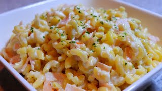 Coquillettes jambon mozzarella fondantes en 5 minutes Creamy macaroni ham mozzarella in 5 minutes [upl. by Humphrey]