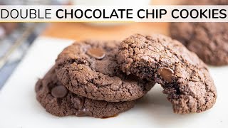 DOUBLE CHOCOLATE CHIP COOKIES  glutenfree cookie recipe [upl. by Vanhomrigh]