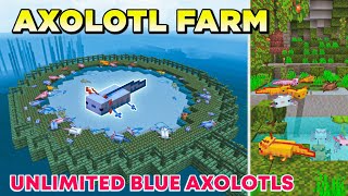 Axolotl Farm In Minecraft PeBedrockJava  Unlimited Rare Blue Axolotl Farm [upl. by Ludwig]