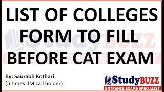 List of colleges to fill before amp after CAT exam [upl. by Nuahsyt]