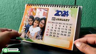 DIY Calendar 2024  How To Make Desk Calendar For New Year 2024  Customised Photo Calendar 2024 [upl. by Muire]