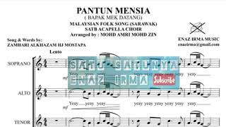 PANTUN MENSIA Bapak Mek Datang  Malaysian Folk Song Sarawak  SATB Acapella Gubahan Enaz Irma [upl. by Polad]