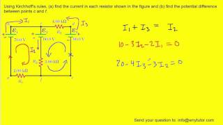 Using kirchhoffs rules find the current in each resistor shown in figure [upl. by Meenen]