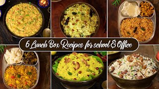 6 Lunch Box Recipes for school amp Office  Quick amp Instant Lunch Recipes  RIce Recipes [upl. by Danyette]