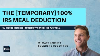 The Temporary100 IRS Meal Deduction [upl. by Stochmal]