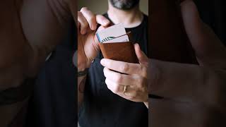 Pullstrap card holder handmadeleatherwallet asmr wallet cardholder leather madeintheusa [upl. by Karb311]