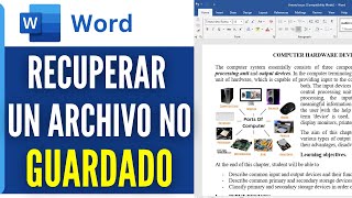 Como Recuperar Un Archivo De Word No Guardado 2024 [upl. by Brass]