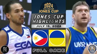 JONES CUP 2024 HIGHLIGHTS PHILIPPINES VS UKRAINE JULY 15 2024 [upl. by Philbo]