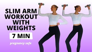 Arm Workout with Dumbbells or Weights Women Slim Arms Pregnancy Safe  Nina Dapper [upl. by Ahsaele]