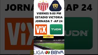 FECHAS HORARIOS Y CANALES JORNADA 7 LIGA MX AP 2024 [upl. by Acirehs]