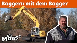 Wie steuert man einen Bagger  DieMaus  WDR [upl. by Nednal]