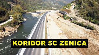 Koridor 5C Trasa autoputa između Nemila i Topčić Polje prati tok rijeke Bosne 4K dron [upl. by Atiloj]