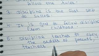 10 Lines on Discipline Essay on Discipline in english essay writing  grammar  Viral [upl. by Idnis14]