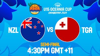 New Zealand v Tonga  Full Basketball Game  FIBA U15 Oceania Cup 2024  SemiFinals [upl. by Nahem952]