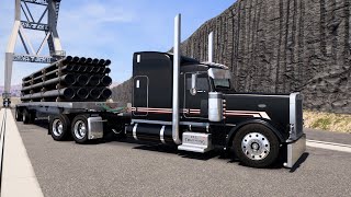 Custom Flatbed Hauling  700hp CAT Power  Peterbilt 389  American Truck Simulator [upl. by Ati]