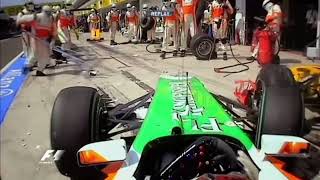 Hungarian GP 2010 pit lane crash [upl. by Nnod]