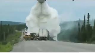 Canadair water drop on truck [upl. by Notslar]