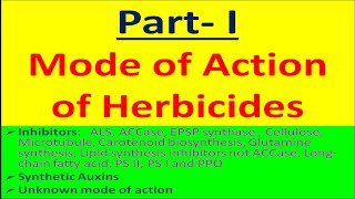 Part I Mode of Action of Herbicides [upl. by Tayler]