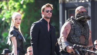 Anya TaylorJoy and Chris Hemsworth arrive at Jimmy Kimmel Live to promote Furiosa A Mad Max Saga [upl. by Biegel]