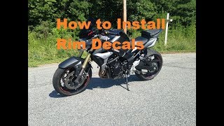 How to install GSXS750 wheel stickers [upl. by Ardnoyek]