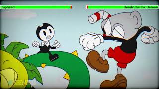 Cuphead vs Bendy with healthbars [upl. by Zsolway]