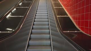 Sweden Stockholm Norsborg Subway Station 1X escalator  going up [upl. by Nage959]