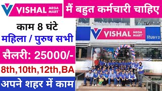 Vishal mega mart मैं निकली भर्ती  Permanent job Mall Job Vacancy 2024  job vacancy 2024 [upl. by Abby930]