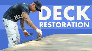 DECK RESTORATION Using Deck and Dock Stain [upl. by Atiuqcir]