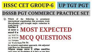 DSSSB PGT Commerce ClassesHSSC CET Mains CommerceUP TGT PGT COMMERCE Practice Set  Commerce Mcq [upl. by Chapel]