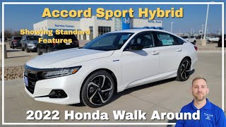 2022 Honda Accord Sport Hybrid Walk Around Review [upl. by Ahsiekat]