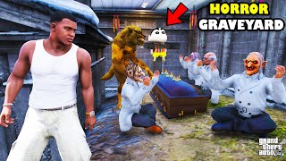 Franklin Went Inside THE HORROR GRAVEYARD In GTA 5  SHINCHAN and CHOP [upl. by Guilbert202]