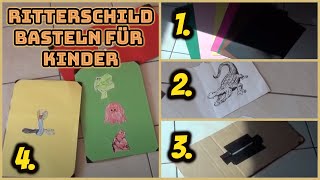 Ein einfaches RITTERSCHILD BASTELN aus Pappe für Kinder Kindergeburtstag etc [upl. by Claudio]