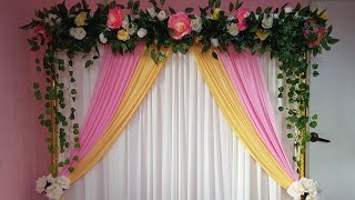 DIY WEDDING BACKDROP  ENGAGEMENT BACKDROP  WEDDING DECORATION IDEAS  PELAMIN TUNANGAN  NIKAH [upl. by Cousins496]