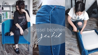 Sessel neu beziehen DIY VelvetSamt Trend Jestil [upl. by Filberte]