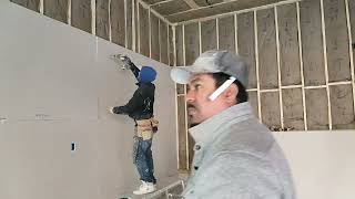 Behind the Scenes Our Drywall Installers Method At Westhampton Ma Part 3 drywall [upl. by Elyac]