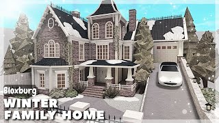 BLOXBURG Winter Family Home Speedbuild  Roblox House Build [upl. by Ecinwahs]