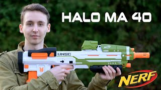 Nerf Halo MA40  Unboxing Review amp Test  MagicBiber deutsch [upl. by Erdnuaed]