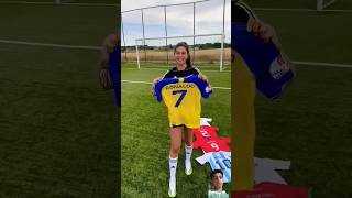 Cristiano Ronaldo Jersey Challenge 🥶 cr7 ronaldo cristianoronaldo football footballshortsshort [upl. by Dlarej784]