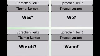 TELC Deutsch A2 TELC Almanca A2 Prüfung  Sınav  Sprechen Teil 2  Konuşma  Bölüm 2 Thema Lernen [upl. by Atnas]