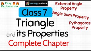 Class 7 Triangle and its properties  Complete Chapter [upl. by Eseela163]