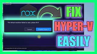 Ho to Fix The virtual machine failed to start please fix it Disable Hyper V [upl. by Eetnod882]