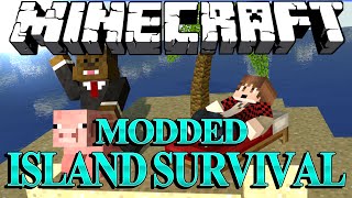 Minecraft Survival Island Mods Ep 10 quotCANNON VS ENDER DRAGONquot w BajanCanadian [upl. by Deloria804]